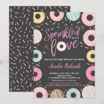 Donut Baby Sprinkle-inbjudan sprinklad med Kärlek