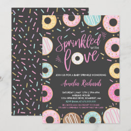 Donut Baby Sprinkle-inbjudan sprinklad med Kärlek Inbjudningar