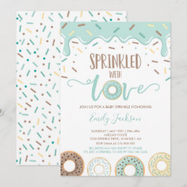 Donut Baby Sprinkle-inbjudan sprinklad med Kärlek Inbjudningar