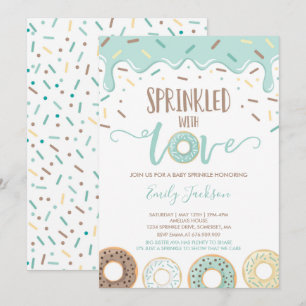 Donut Baby Sprinkle-inbjudan sprinklad med Kärlek Inbjudningar