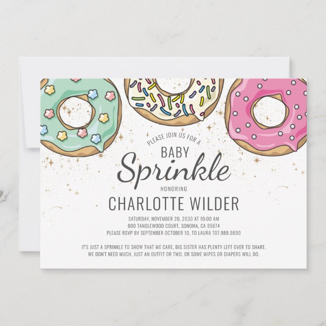 Donut Baby Sprinkle Inbjudningar (Framsida)
