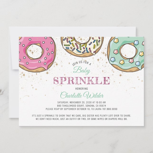 Donut Baby Sprinkle Inbjudningar (Framsida)