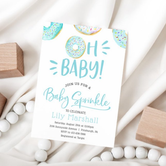 Donut Baby Sprinkle Inbjudningar (Skapare uppladdad)