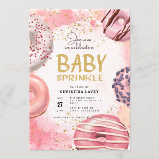 Donut BABY SPRINKLE-partiinbjudan Inbjudningar