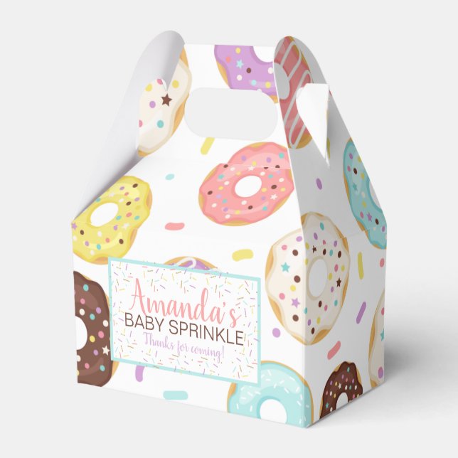 Donut Baby Sprinkle Party-favoritruta Presentaskar (Framsidan Sidan)
