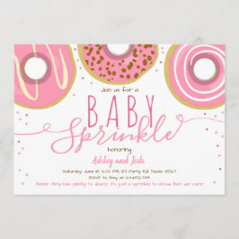 Donut Baby Sprinkle Rosa Doughnut Girl Sprinkle Inbjudningar