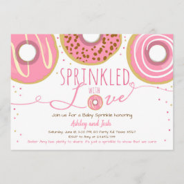 Donut Baby Sprinkle Rosa Doughnut Girl Sprinkle Inbjudningar