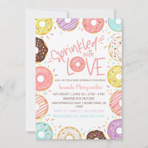 Donut Baby Sprinkle Sprinkled with Kärlek Inbjudningar