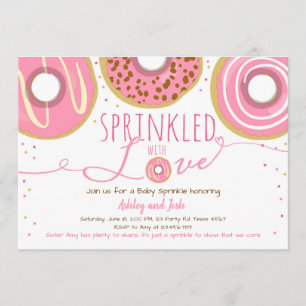 Donut Baby Strö Baby Rosa Munk Tjej Strö Inbjudningar