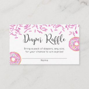 Donut babyduschflicka rosa Raper raffle Tilläggskort