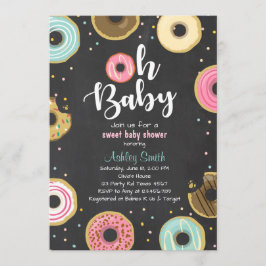 Donut Babyduschinbjudan Coed-duschen Doughnut Inbjudningar