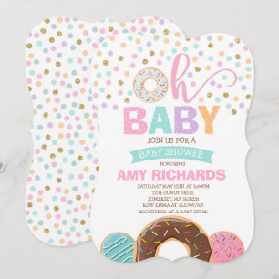 Donut Babyskons inbjudan Donut Sprinkle Shower