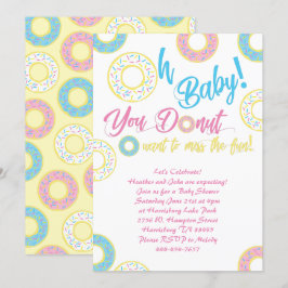 Donut Babyskor Sprinkle Gender Neutral Inbjudningar