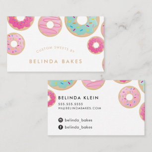 DONUT BAKER LOGOTYP söt rosa av bakningskonfigurat Visitkort