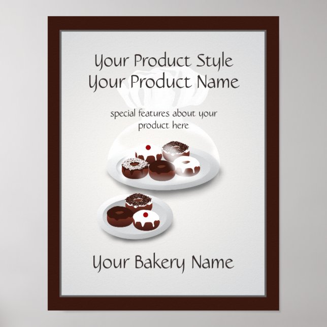 Donut Bakery Baker Shop Product Sign Poster (Framsidan)
