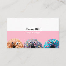 Donut Bakery Dessert Sweet Cute Affärskort
