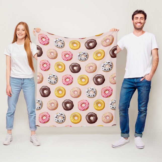 Donut Bakery Shop Mönster Fleecefilt (På plats)