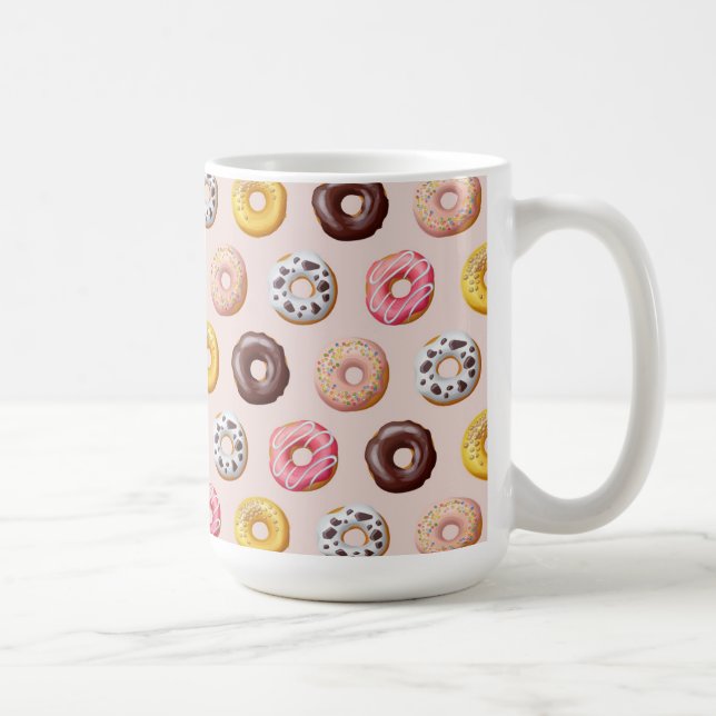 Donut Bakery Shop Mönster Kaffemugg (Höger)
