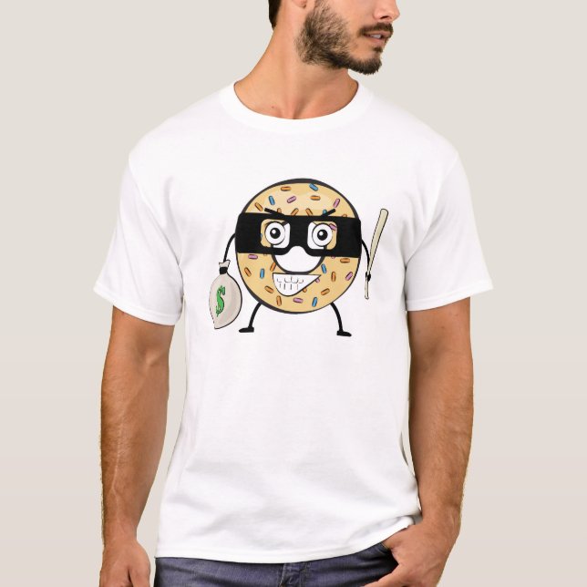 Donut Bandit - Rolig karaktärillustration  T Shirt (Framsida)