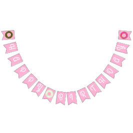 Donut Barn Födelsedagsfest Cute Vimplar