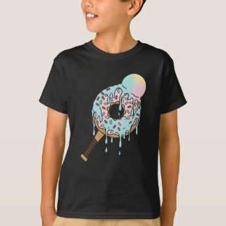 Donut Baseball Bat Ice Cream Drip Kids Toddler Boy T Shirt