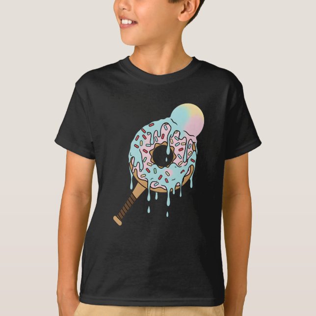 Donut Baseball Bat Ice Cream Drip Kids Toddler Boy T Shirt (Framsida)