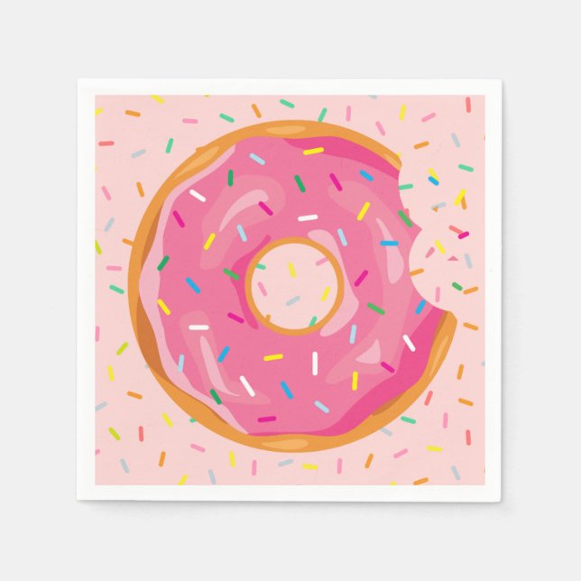 Donut Birthday Donut med sprinkles-födelsedag Pappersservett (Framsidan)