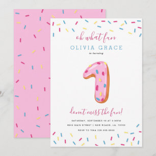 Donut Birthday-firande En Inbjudningar