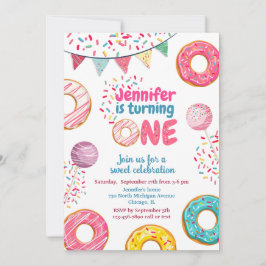 Donut Birthday-inbjudan svet ONE Inbjudningar