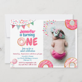 Donut Birthday-inbjudan svet ONE Inbjudningar