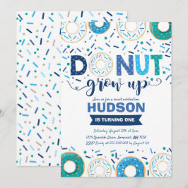 Donut Birthday-inbjudan: Väg upp Party Inbjudningar