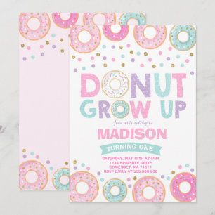 Donut Birthday-inbjudan: Väg upp Party Inbjudningar