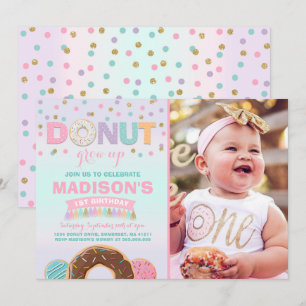 Donut Birthday-inbjudan: Väg upp Party Inbjudningar