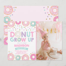 Donut Birthday-inbjudan: Väg upp Party Inbjudningar