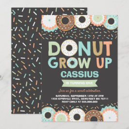 Donut Birthday-inbjudan: Väg upp Party Inbjudningar