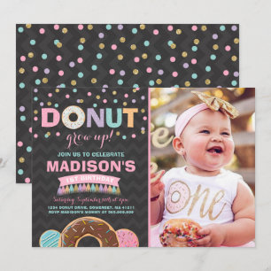 Donut Birthday-inbjudan: Väg upp Party Inbjudningar