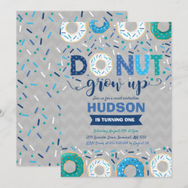 Donut Birthday-inbjudan: Väg upp Party Inbjudningar