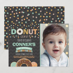 Donut Birthday-inbjudan: Väg upp Party Inbjudningar