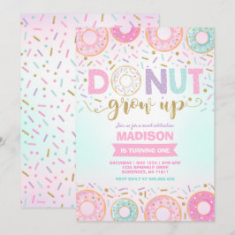 Donut Birthday-inbjudan: Väg upp Party Inbjudningar