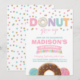 Donut Birthday-inbjudan: Väg upp Party Inbjudningar