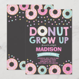 Donut Birthday-inbjudan: Väg upp Party Inbjudningar