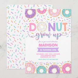 Donut Birthday-inbjudan: Väg upp Party Inbjudningar