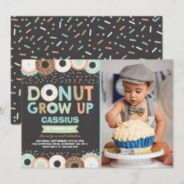 Donut Birthday-inbjudan: Väg upp Party Inbjudningar