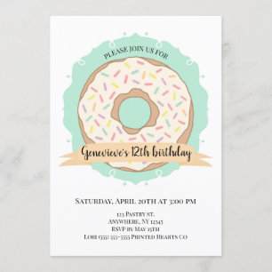 Donut Birthday Inbjudningar