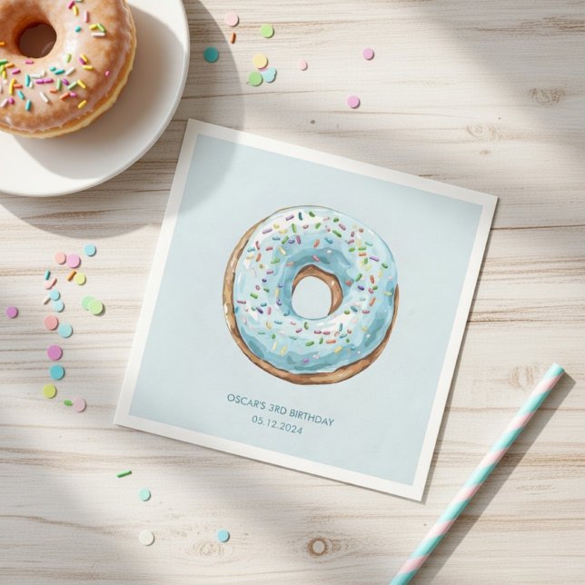Donut Birthday Party Napkins | Sweet Donut Theme  Pappersservett (Skapare uppladdad)