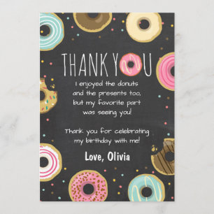 Donut Birthday Tack för att du kort Rosa Girl Girl