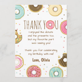 Donut Birthday Tack för att du kort Rosa Girl Girl