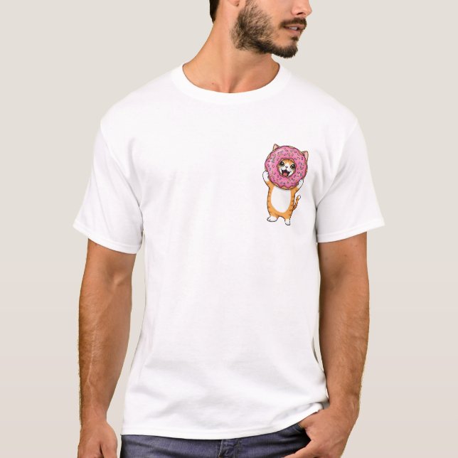 Donut Cat Delight T Shirt (Framsida)