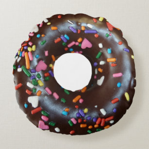 Donut Chocolate Sprinkles Rund Kudde