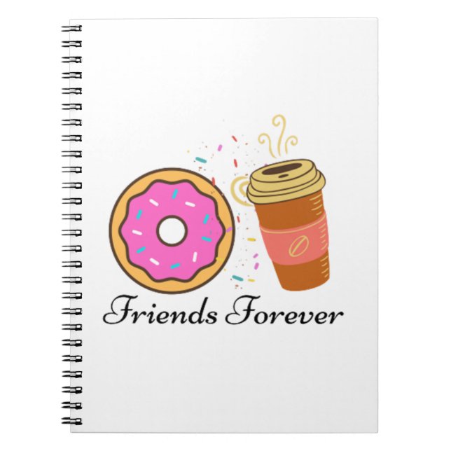 donut coffee friends forever anteckningsbok (Framsidan)